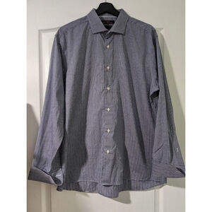 Ben Sherman | Navy Gingham Shirt with French Cuffs